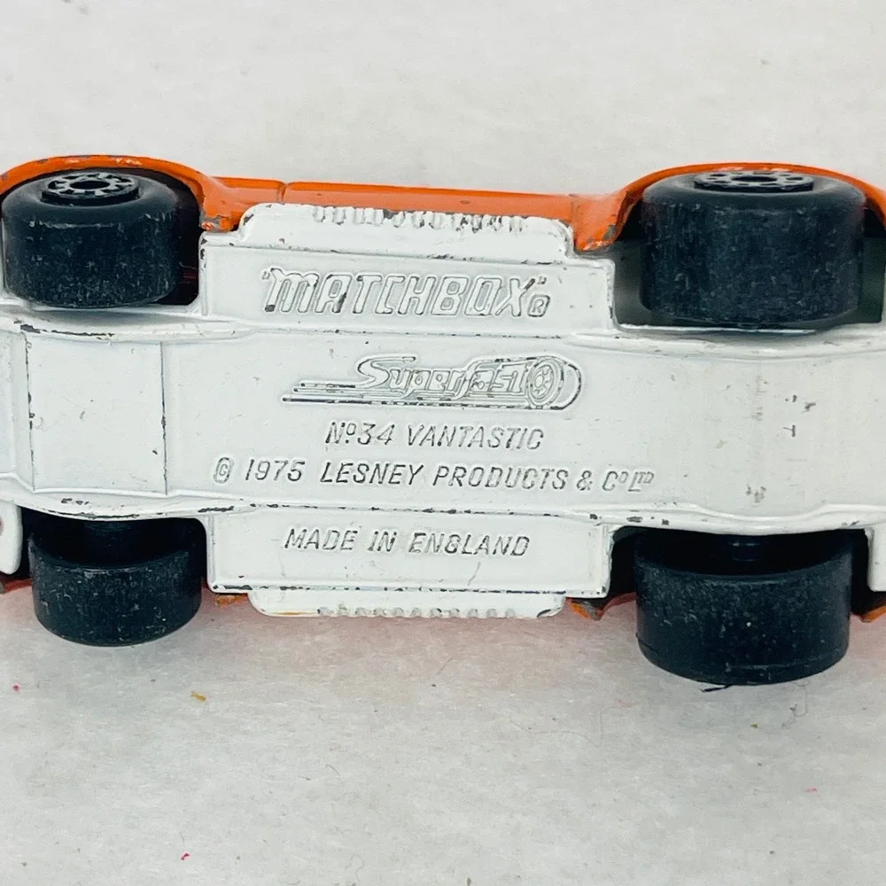 Vtg 1975 Matchbox Superfast No 34 Vantastic Orange Diecast Car Lesney England